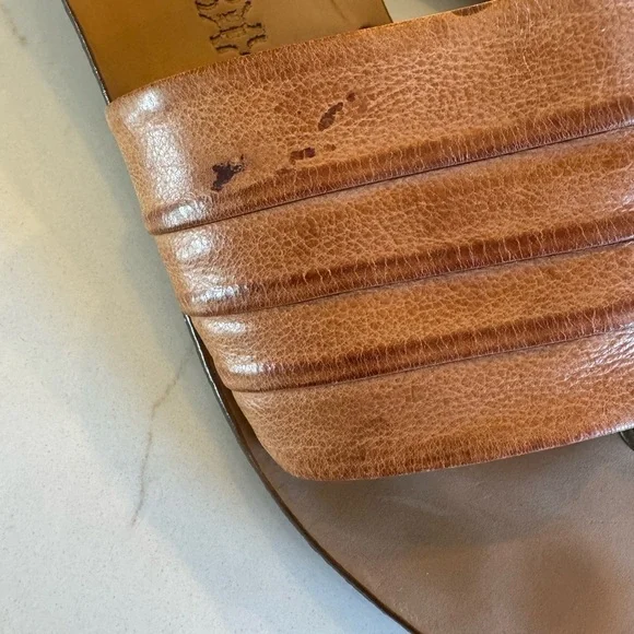 Paul Green Brown Leather Sandals Slides made in Austria AU4/US 6 - Picture 7 of 10